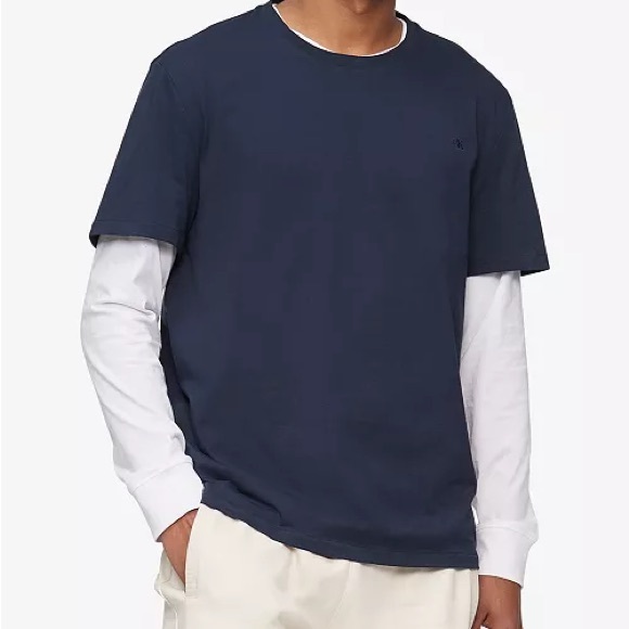NWT Calvin Klein Men's Regular Fit Smooth Cotton Solid Crewneck T-Shirt in Navy - Picture 1 of 4